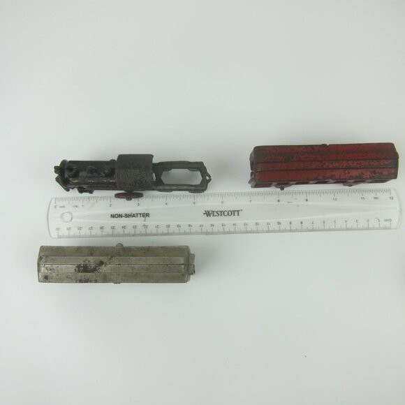 Antique Hubley Cast Iron Toy  Floor Train 3pc Locomotive Tender & Coach RARE - Picture 14 of 15